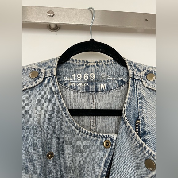Gap Denim Moto Jacket Size Medium - Picture 5 of 5